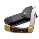 Buck USA 110 Pocket Knife with Leather Sheath -