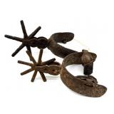 (2) Non-Matching Antique Spurs 3.5ï¿½ and 3ï¿½ Rowls
