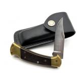 Buck USA 112 Amoco Pocket Knife with Leather