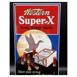 Reproduction Western Super X Porcelain Sign 9" x