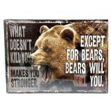 Bears Metal Sign 17" x 12"