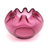 Cranberry Glass Bowl 6" x 4.5"