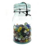 Marbles in Atlas Glass Jar - jar is 7"