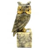 Alabaster Stone Owl Bookend 8"