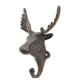 Moose Cast Iron Wall Hook 6"