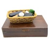 Empty Silverware Wood Chest, Westclox Bulls Eye