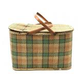 Easter Decor in Vintage Picnic Basket- basket