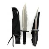 Survival Knife with Sheath and Outdoor Angler