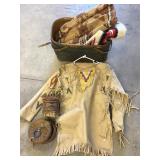 Felt Native American Style Shirt, Baskets,