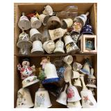 Fenton Hand-Painted Milk Glass Bell, Ceramic, and