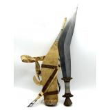 Jile-Style Long Curved Knife with Wire Wrapped