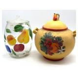 Hand Painted Fruit Lidded Jar and Italy HH