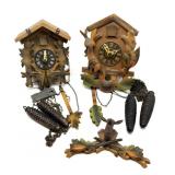 (2) Project Wood Cuckoo Clocks 8.5" Tall and