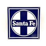Reproduction Santa Fe Porcelain Sign 8ï¿½ x 8ï¿½