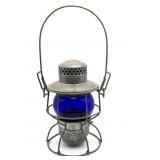 Vintage C&O Adlake Railroad Lantern with Blue