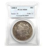 1880-S Morgan Dollar, PCGS Graded MS64