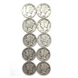 (10) Mercury Dimes
