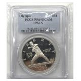 1992-S Olympic Baseball Silver Dollar, PCGS