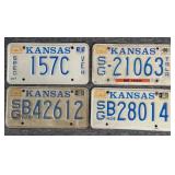 (4) 1980s Kansas License Plates : Trailer,