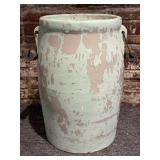 Vintage Wood Handled Crock 16.25"- severe