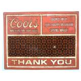 Vintage Coors Rubber Mat 17.5" x 13.5"- dirty