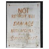 Not Responsible for Damage Hand-Painted Metal