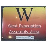 West Evacuation Plexiglass Sign 32" x 24"-