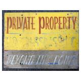 Private Property Hand-Painted Wood Sign 24" x 18"