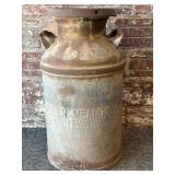 Vintage Green Meadow Elk City, OK Milk Can with