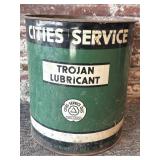 Vintage Cities Service Trojan Lubricant Can 11.5"