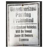 Unauthorized Parking Prohibited Metal Sign 18" x