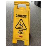Rubbermaid Caution Wet Floor Plastic Sign 25"