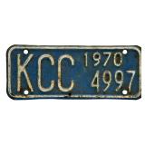 1970 KCC License Plate 10" x 4"