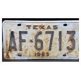 1963 Texas License Plate