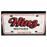 Hinz Motors Plastic License Plate
