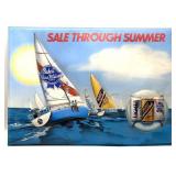 Vintage Pabst Blue Ribbon Plastic Sign 24" x