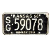 1966 Kansas License Plate - Sedgwick County