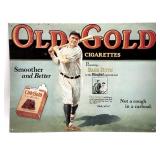 Old Gold Cigarettes Babe Ruth Metal Sign 16.5" x