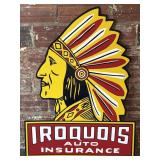 Iroquois Auto Insurance Plastic Sign 29.5" x