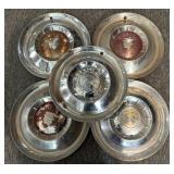 (5) Vintage Mercury Montclair Wheel Covers 15"