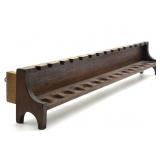 Vintage 15-Slot Wood Pipe Rack 31" x 4.5" x 5.5"