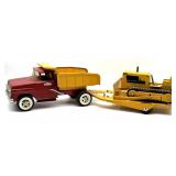 Vintage Tonka Toys Dump Bed Truck with Bulldozer