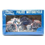 Tin Toy Friction Powered Police Motorcycle Tit In