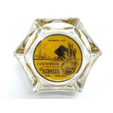 1961 Kansas Centennial Glass Ashtray 4.5"