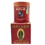 Vintage Prince Albert and Velvet Tobacco Boxes-