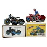 (2) Tin Toy Motorcycles with Boxes- 5" x 3.5"