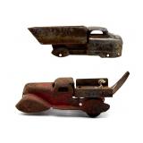 (2) Vintage Metal Toy Trucks- one is missing