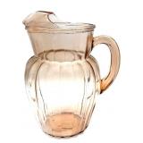 Pink Depression Glass Pitcher 9.5"