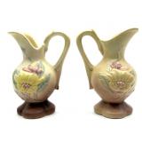 Pair of Hull Pottery Magnolia Small Pitchers 5"