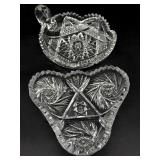 (2) Vintage Crystal Dishes 7.5" and Smaller-